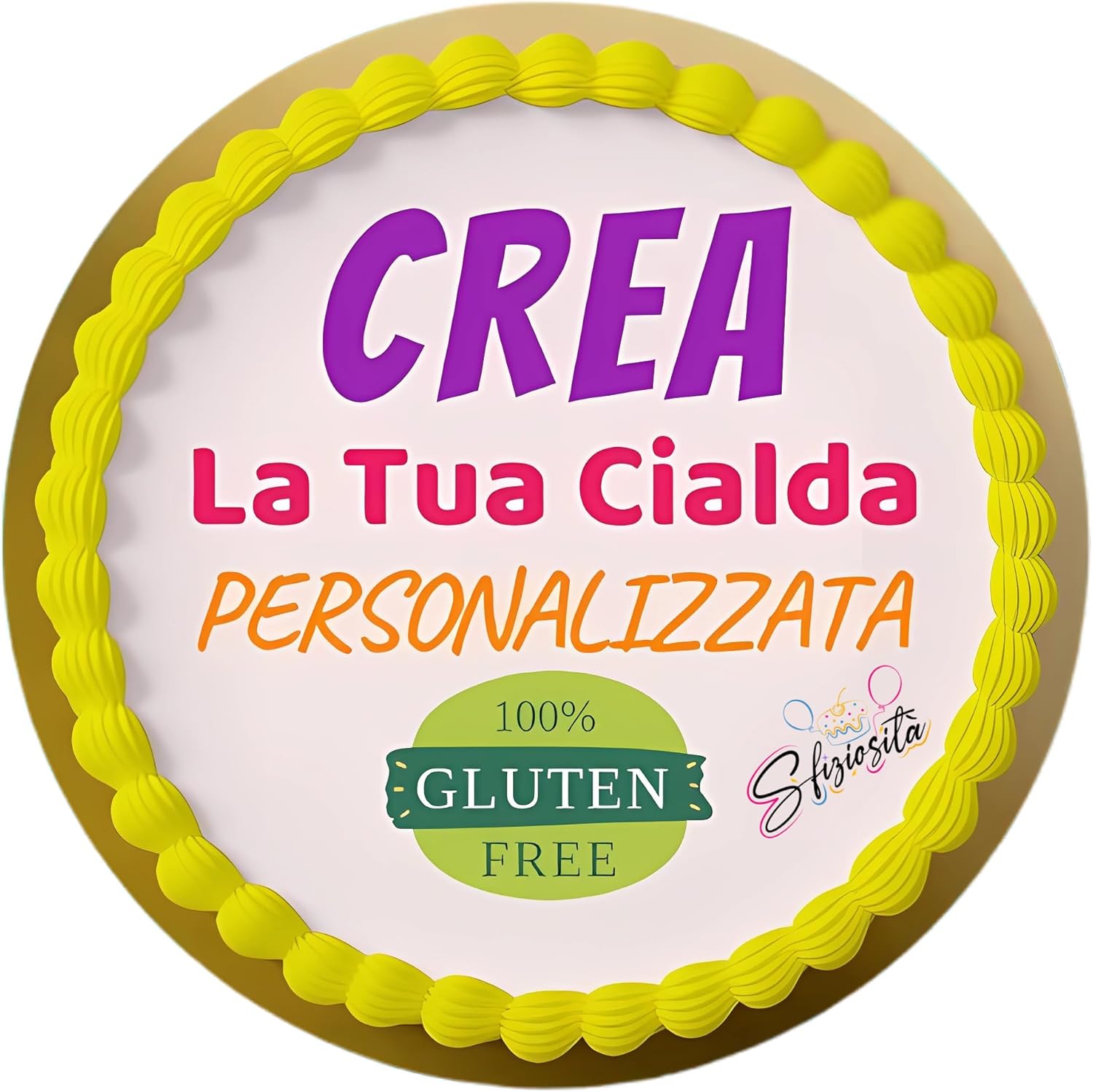 Cialda Per Torta Personalizzata Tonda Gluten Free