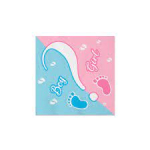 Confezione da 20 tovaglioli in carta riciclabile con design metà celeste e metà rosa.