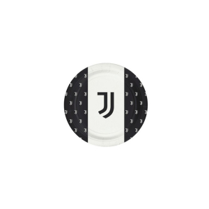 Set di 8 piatti in carta biodegradabili con logo Juventus.