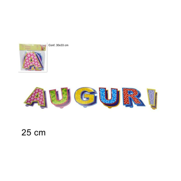 FESTONE AUGURI LETTERE COLORATE in carta.