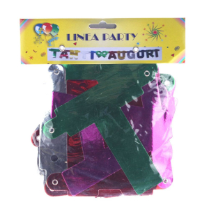 FESTONE TANTI AUGURI LETTERE COLORATE in cartone colorato lucido.
