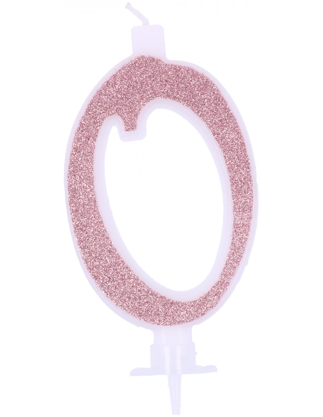 Candela Glitterata N.0 rosa gold, con GLITTER GRANDE 12cm.