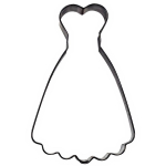 Tagliapasta in acciaio inox per realizzare biscotti con la forma di vestito femminile.