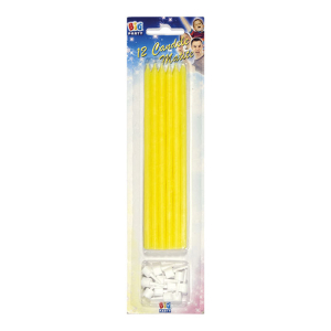 Candeline matite gialle 15cm in confezione da 12pz per il vostro Party a colori.