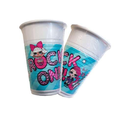 Bicchieri LOL SURPRISE ! ROCK ON Composto da 8 Bicchieri da 200ml in plastica