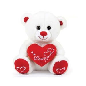 PELUCHE SAN VALENTINO ORSO BIANCO 25cm