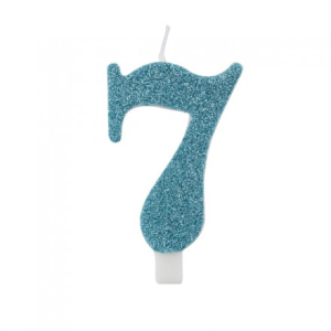 Candelina tiffany glitter numero 7 altezza cm 9.5.