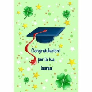 Biglietto portasoldi auguri laurea con tocco. Cartolina di congratulazioni per la laurea con disegnato il famoso copricapo o tocco tipico.