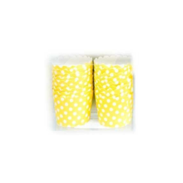Pirottini in carta a pois di colore giallo.