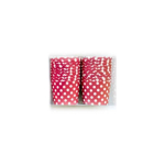 Pirottini in carta a pois di colore rosso.