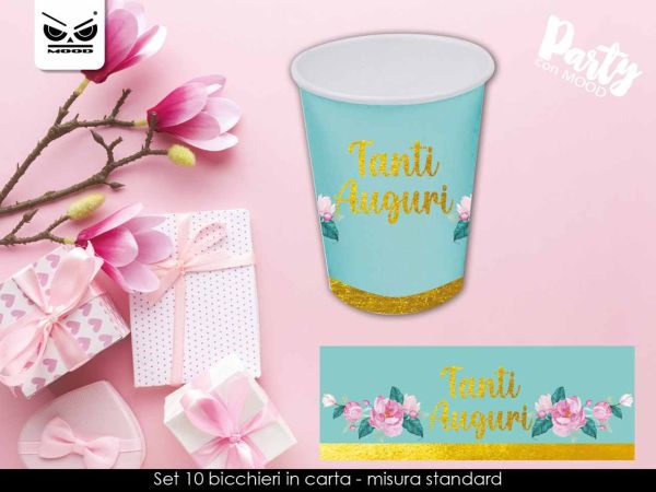 Set Bicchieri carta da zucchero con fiori.