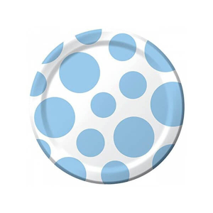 PIATTI A POIS CELESTE PASTELLO 18CM