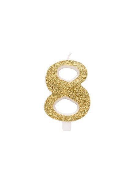 CANDELINA GLITTERATA N.8 oro Gold