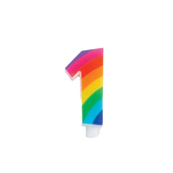 CANDELINA SCINTILLANTE N.1 ARCOBALENO 9.5cm