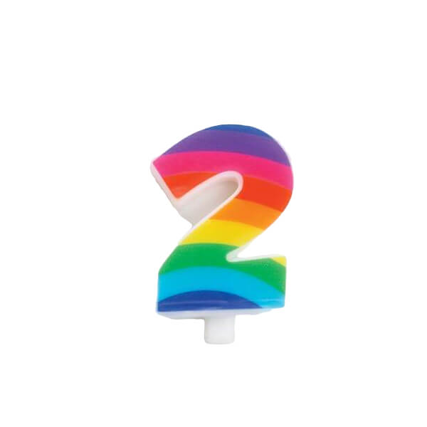 CANDELINA SCINTILLANTE N.2 ARCOBALENO 9.5cm