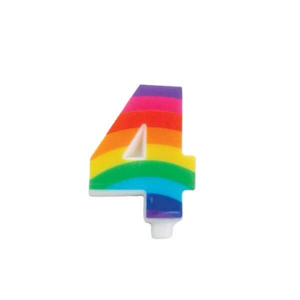 CANDELINA SCINTILLANTE N.4 ARCOBALENO 9.5cm