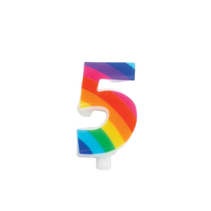 CANDELINA SCINTILLANTE N.5 ARCOBALENO 9.5cm