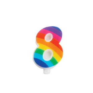 CANDELINA SCINTILLANTE N.8 ARCOBALENO 9.5cm
