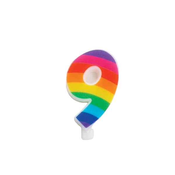 CANDELINA SCINTILLANTE N.9 ARCOBALENO 9.5cm