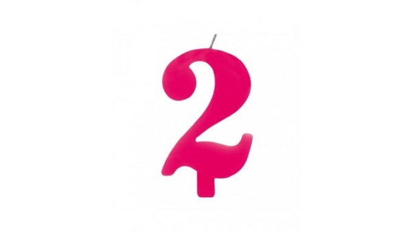 CANDELINA SCINTILLANTE N.2 FUCSIA