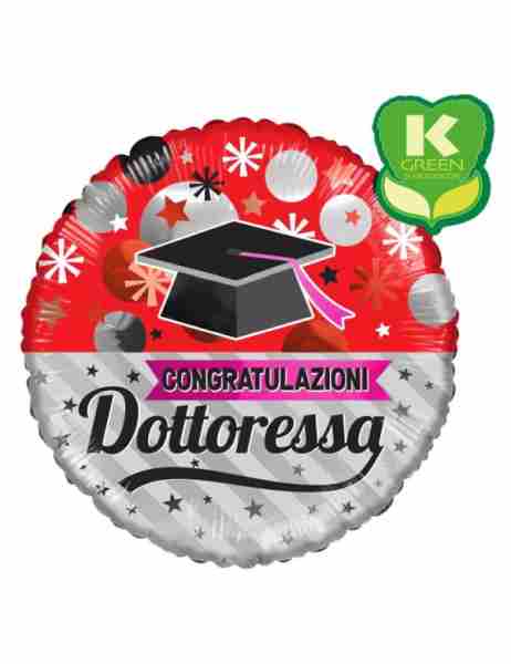 PALLONCINO CONGRATULAZIONI DOTTORESSA 18"