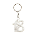 PORTA CHIAVI 18 BRILLANTINATO BIANCO Bomboniere 18 anni