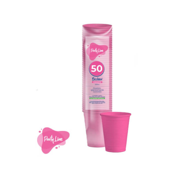 BICCHIERI FUCSIA 200cc PARTY LINE 50pz