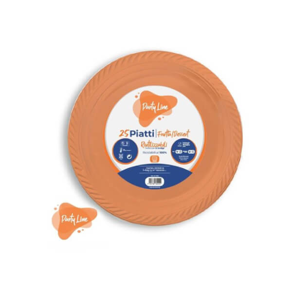 PIATTI ARANCIO 17cm PARTY LINE 25pz