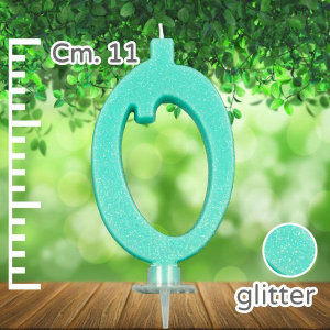 CANDELINA GLITTERATA N.0 TIFFANY 10.8cm