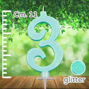 CANDELINA GLITTERATA N.3 TIFFANY 10.8cm