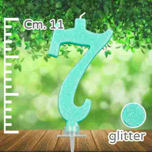CANDELINA GLITTERATA N.7 TIFFANY 10.8cm