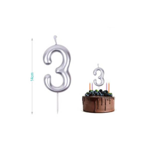 CANDELINA N.3 ARGENTO 14cm