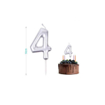 CANDELINA N.4 ARGENTO 14cm