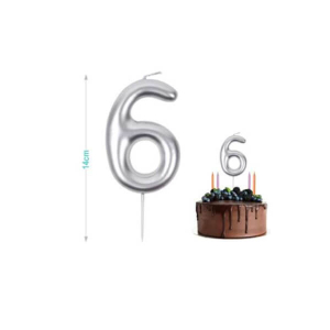 CANDELINA N.6 ARGENTO 14cm