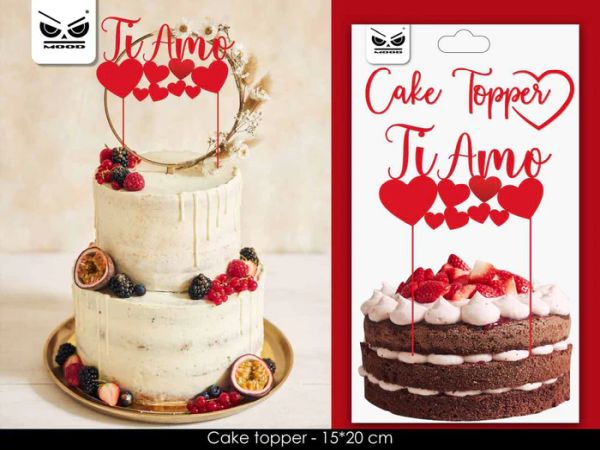 CAKE TOPPER TI AMO in plastica