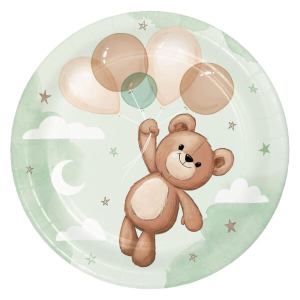 Piatti Teddy Bear 18cm Sfiziosità Party Crispiano vendita PIATTI nascita, baby shower, battesimo, orsetto teddy bear sfiziositaparty.it