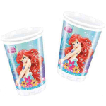 BICCHIERI ARIEL LA SIRENETTA 8pz Sfiziosità Party Crispiano vendita Bicchieri ARIEL LA SIRENETTA per festa a tema Disney sfiziositaparty.it