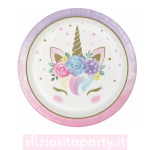 Piatti Unicorno Unicorn Baby 23cm Sfiziosità Party Crispiano vendita piatti a tema Unicorno sfiziositaparty.it