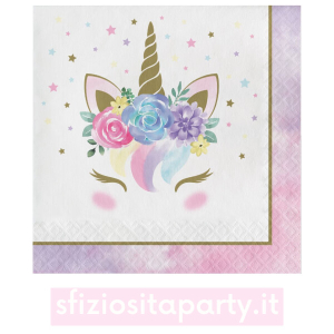 Tovaglioli Unicorno Unicorn Baby festa a tema Sfiziosità Party Crispiano vendita Tovaglioli Unicorno sfiziositaparty.it