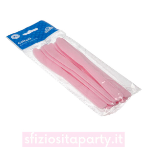Confezione di Coltelli Rosa per Feste è l'accessorio perfetto per aggiungere un tocco di eleganza e colore alla tua tavola Sfiziosità Party Crispiano vendita coltelli Rosa sfiziositaparty.it
