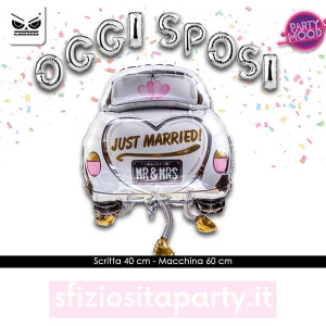 Palloncino Oggi Sposi Macchina. Sfiziosità Party Crispiano vendita palloncini matrimonio sfiziositaparty.it