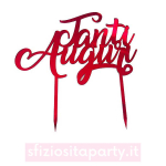 Cake Topper Tanti Auguri Rosso Sfiziosità Party Crispiano vendita cake topper Laurea Tanti Auguri sfiziositaparty.it