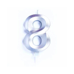 Candelina Luxury Argento Cromata n.8 Sfiziosità Party Crispiano vendita Candelina CROMATA Argento sfiziositaparty.it