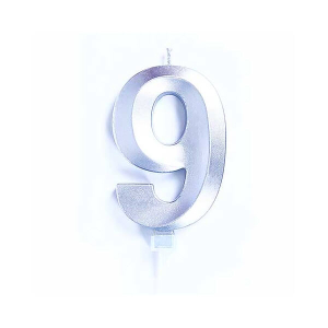 Candelina Luxury Argento Cromata n.9 Sfiziosità Party Crispiano vendita Candelina CROMATA Argento sfiziositaparty.it