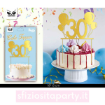 Cake Topper 30 Anni Oro Sfiziosità Party Crispiano vendita cake topper 30 anni sfiziositaparty.it