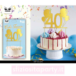 Cake Topper 40 Anni Oro Sfiziosità Party Crispiano vendita cake topper 40 anni sfiziositaparty.it