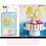Cake Topper 60 Anni Oro Sfiziosità Party Crispiano vendita cake topper 60 anni sfiziositaparty.it