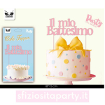 Cake Topper Battesimo Rosa Sfiziosità Party Crispiano vendita cake topper battesimo sfiziositaparty.it