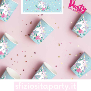 Bicchieri Unicorno 10pz Sfiziosità Party Crispiano vendita Tovaglioli Unicorno sfiziositaparty.it