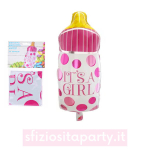 Palloncino Nascita Biberon Rosa. Sfiziosità Party Crispiano vendita palloncini nascita sfiziositaparty.it